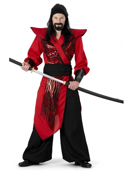 Costume de Samouraï Rouge et Noir : Élégance et Puissance