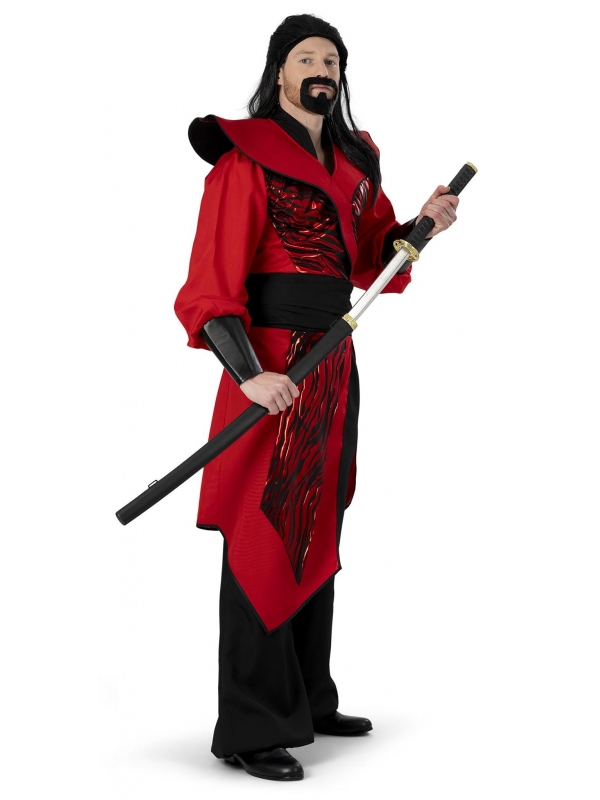 Costume de Samouraï Rouge et Noir : Élégance et Puissance