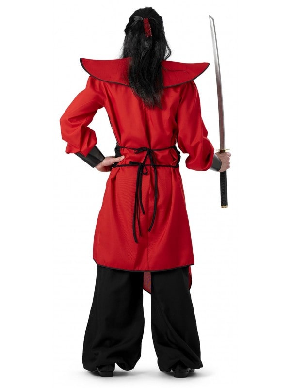 Costume de Samouraï Rouge et Noir : Élégance et Puissance