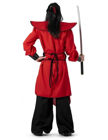 Costume de Samouraï Rouge et Noir : Élégance et Puissance