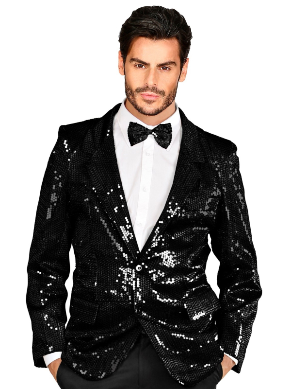 Veste Homme à Paillettes Boutonnée - Coupe Droite - Mélange Coton élégant Pour Soirée Ou Sortie Décontractée