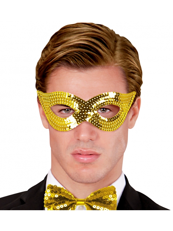 Masque Loup à Sequin Doré : Brillez en Toute Occasion