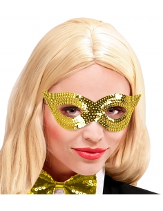 Masque Loup à Sequin Doré : Brillez en Toute Occasion