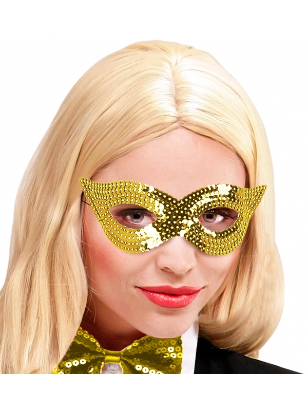Masque Loup à Sequin Doré : Brillez en Toute Occasion