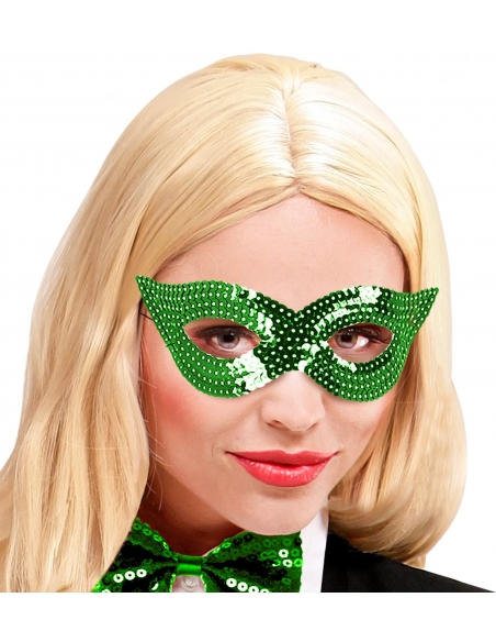 Masque Loup Sequin Vert : L'accessoire indispensable pour briller en soirée