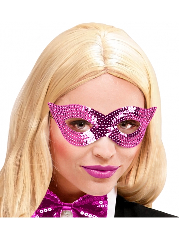 Masque loup à sequin rose : le choix glamour pour vos soirées
