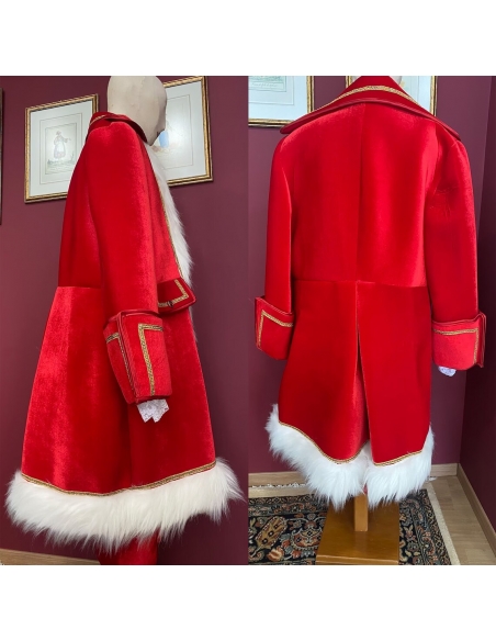 Costume Père Noël qualité professionnelle avec gilet vert