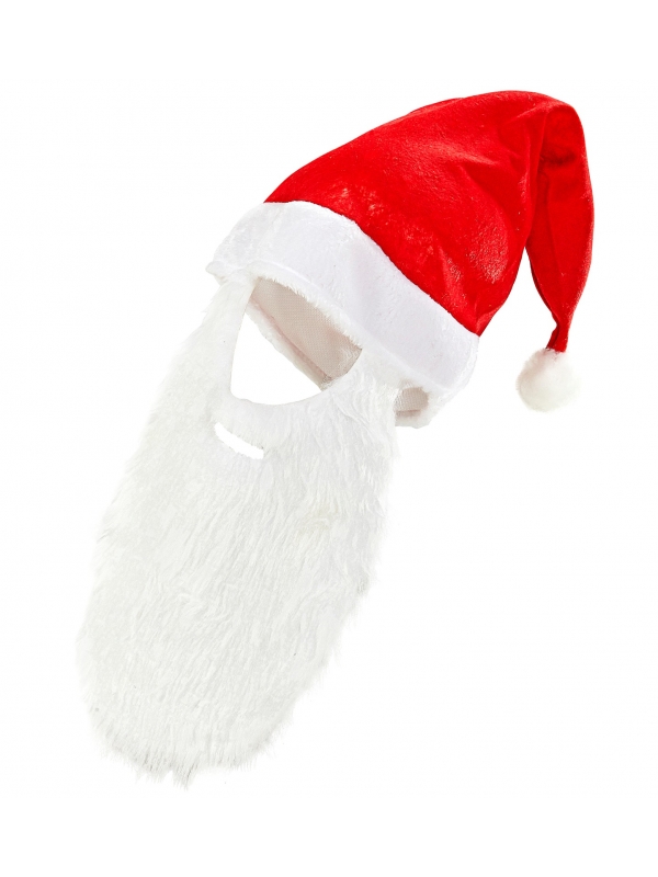 Bonnet de Père Noël avec Barbe | Accessoires de Fête et Déguisements