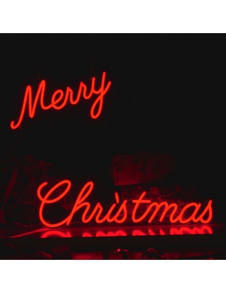 Décoration Lumineuse de Noël : Panneau Néon "Merry Christmas