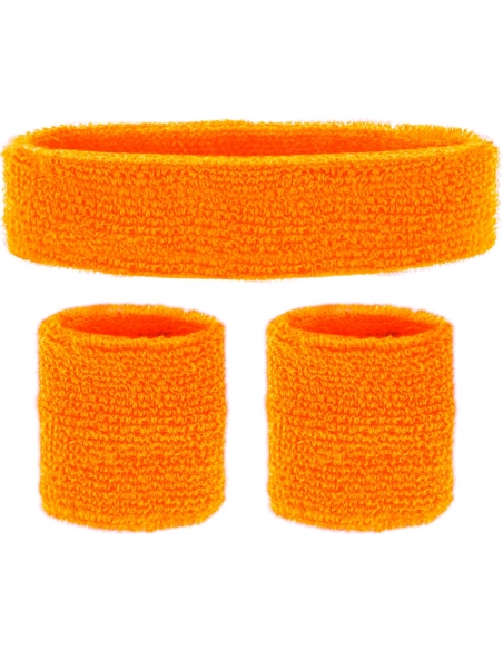 Set Complet Bandeaux Oranges Néon - Disco, Années 80