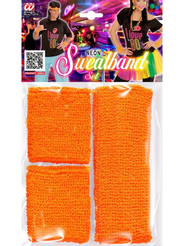 Set Complet Bandeaux Oranges Néon - Disco, Années 80
