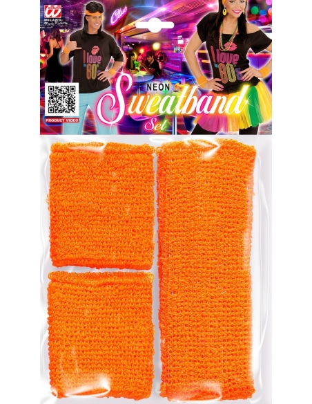 Set Complet Bandeaux Oranges Néon - Disco, Années 80