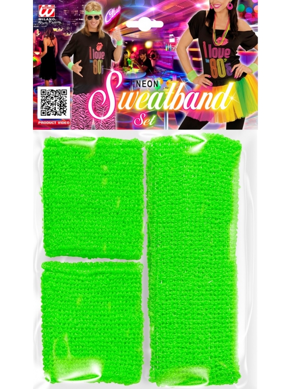 Set Complet Bandeaux Verts Néon - Disco, Années 80