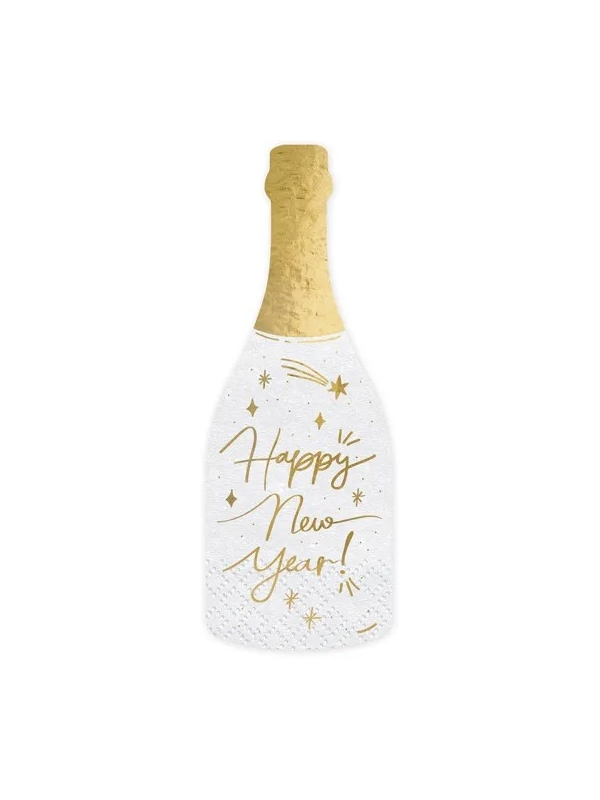 Serviettes de table en forme de champagne, Lot de 20