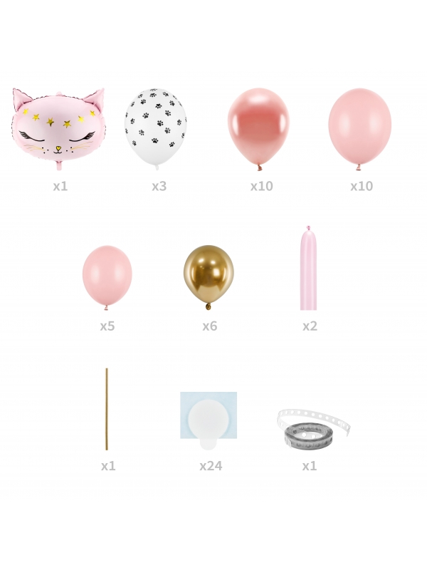 Guirlande Ballon Chat Rose : Une Décoration Mignonne et Enchanteresse