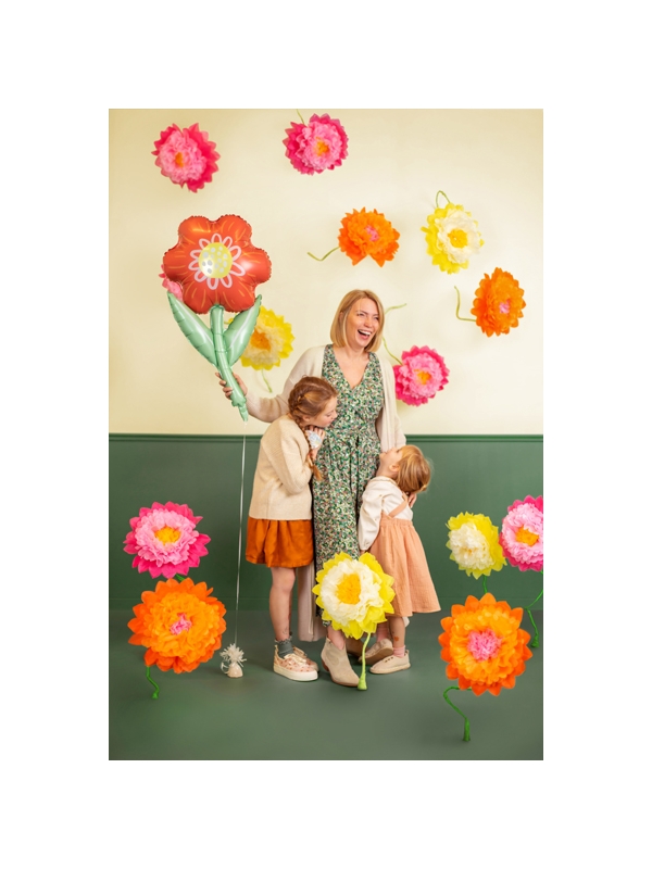 Décoration en papier de soie Fleurs, Mix de couleurs, 35 cm, Lot de 3