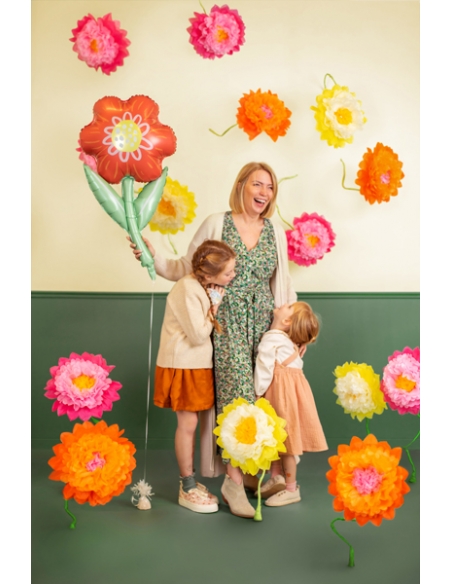 Décoration en papier de soie Fleurs, Mix de couleurs, 35 cm, Lot de 3