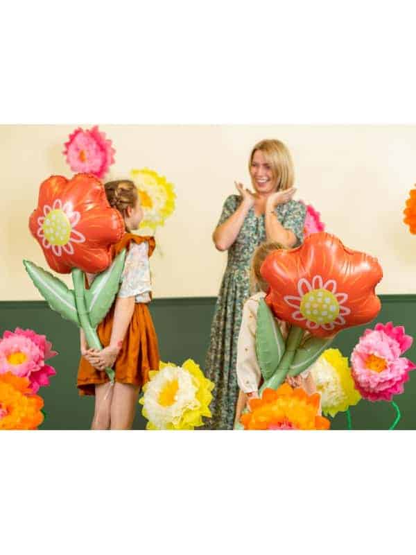 Décoration en papier de soie Fleurs, Mix de couleurs, 35 cm, Lot de 3
