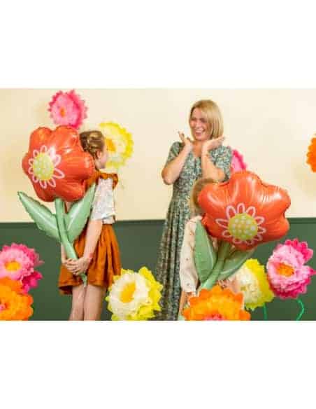 Décoration en papier de soie Fleurs, Mix de couleurs, 35 cm, Lot de 3