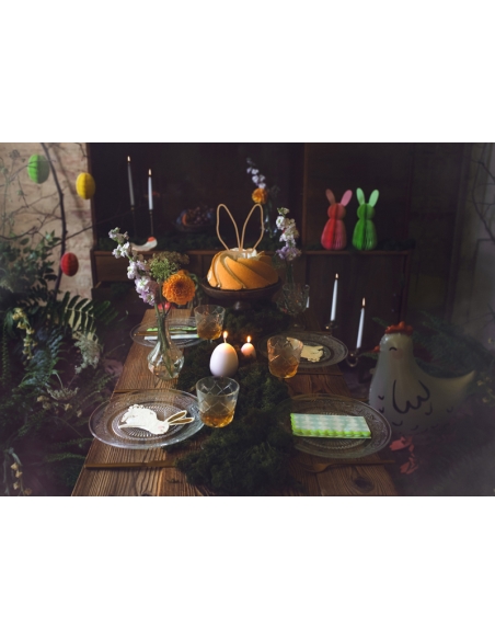 Décoration de Lapin de Pâques en Nid d'Abeille Vert de 30 cm : L'Élément Incontournable pour Votre Fête Pascale