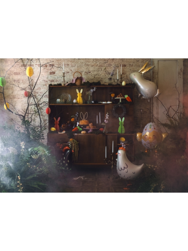 Décoration de Lapin de Pâques en Nid d'Abeille Rose de 30 cm : Douceur Printanière pour Votre Célébration Pascale