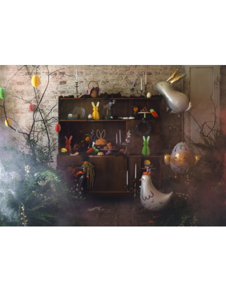 Décoration de Lapin de Pâques en Nid d'Abeille Rose de 30 cm : Douceur Printanière pour Votre Célébration Pascale