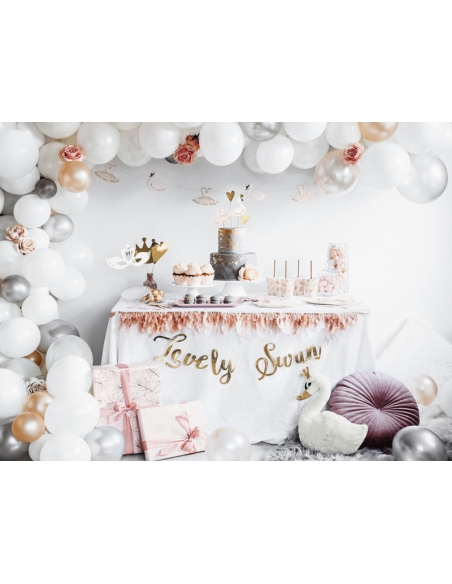 Gobelets Lovely Swan 260 ml | Papier Rose Pâle avec Plumes Dorées (6 pc.)