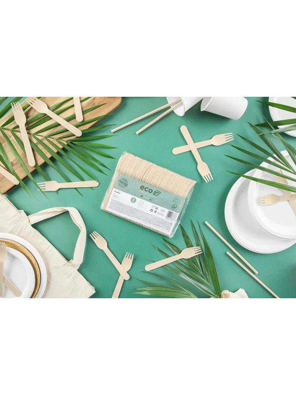 Fourchettes en Bois 15,5 cm | Lot de 100 | Écologiques et Pratiques