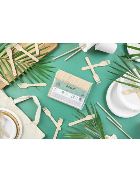 Fourchettes en Bois 15,5 cm | Lot de 100 | Écologiques et Pratiques