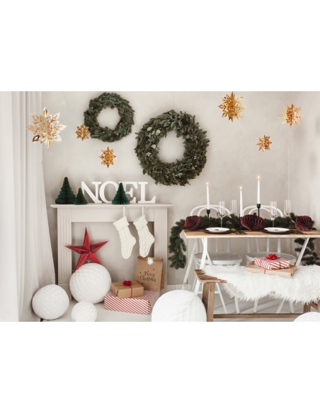 Lettre N en Bois Blanche - Personnalisez Votre Décoration de Noël 21.5x20cm