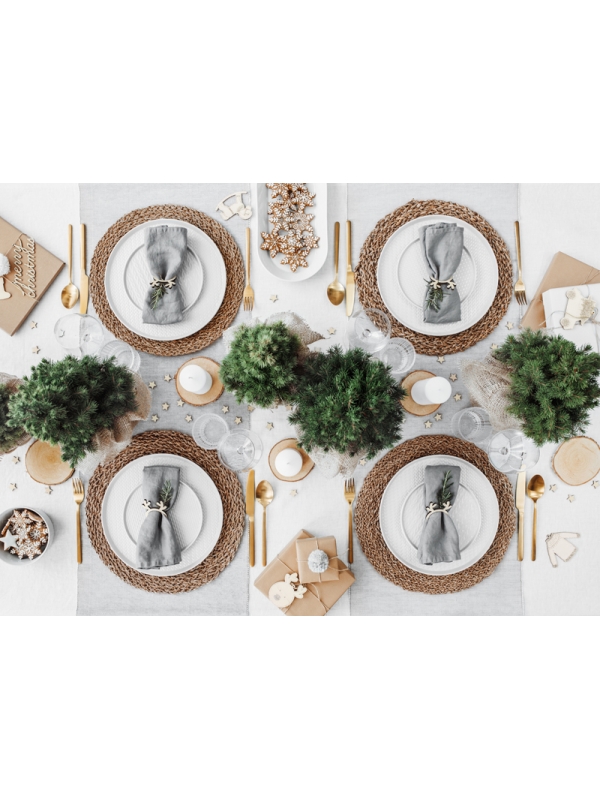 Serviettes en Bois Renne de Noël - Élégance pour Votre Table Festive