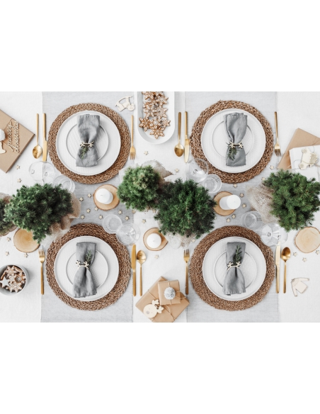 Serviettes en Bois Renne de Noël - Élégance pour Votre Table Festive