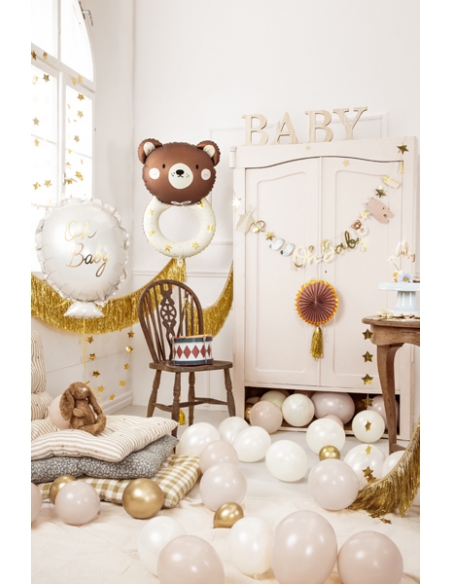 Ballon en aluminium Hochet Ourse, 61x88 cm, Décoration Baby Shower