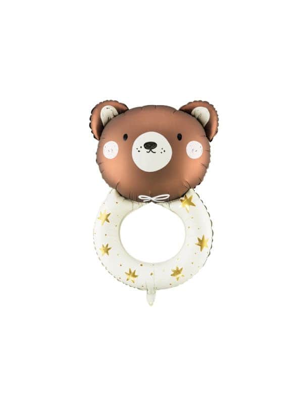 Ballon en aluminium Hochet Ourse, 61x88 cm, Décoration Baby Shower