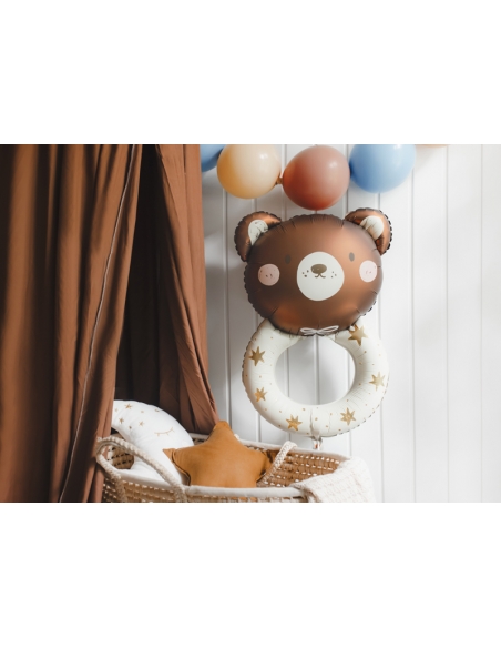 Ballon en aluminium Hochet Ourse, 61x88 cm, Décoration Baby Shower