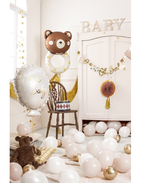 Ballon en aluminium Hochet Ourse, 61x88 cm, Décoration Baby Shower