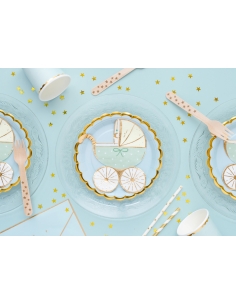 Serviettes de Table Poussette Tiffany Blue : L'Éclat de la Fête pour Bébé Garçon 2