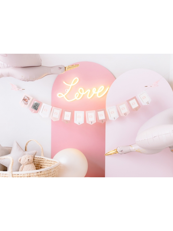 Ballon en Aluminium Cigogne Rose Vif : Déco Baby Shower103x60 cm