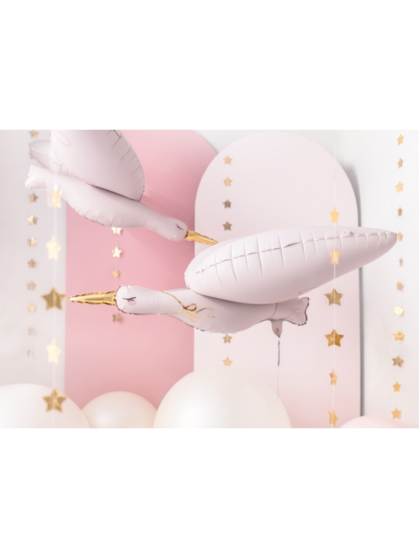 Ballon en Aluminium Cigogne Rose Vif : Déco Baby Shower103x60 cm