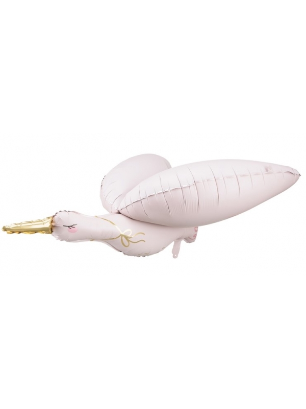 Ballon en Aluminium Cigogne Rose Vif : Déco Baby Shower103x60 cm