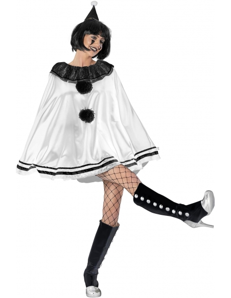 Déguisement de Pierrot Sexy en Noir et Blanc femme