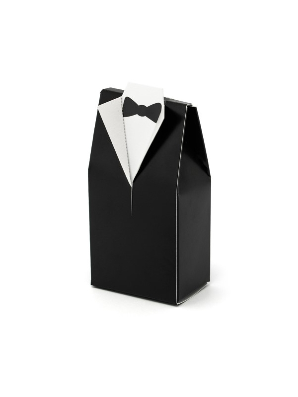 Boîtes à Dragées forme costume de Marié : Élégance Noire pour Mariage Raffiné