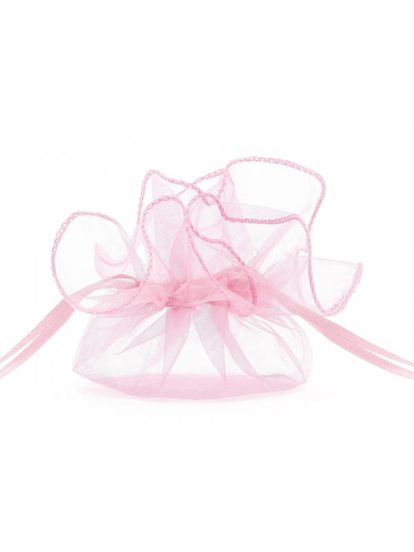 10 Sachets Dragées en Organza Roses de 25cm - Douceur et Élégance