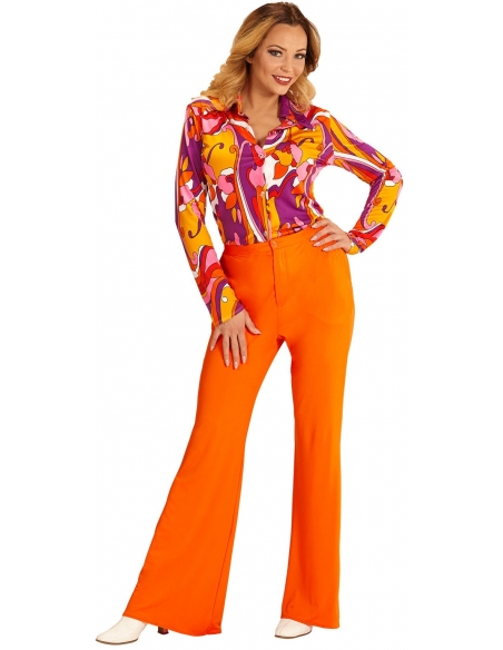 Pantalon Femme années 70, Orange