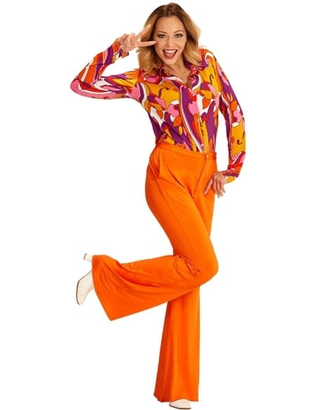 Pantalon Femme années 70, Orange