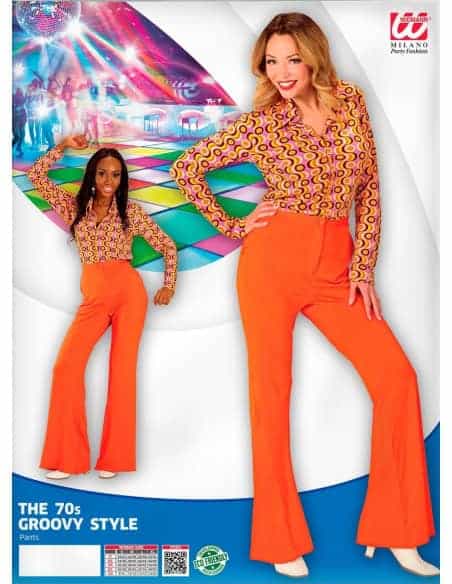 Pantalon Femme années 70, Orange