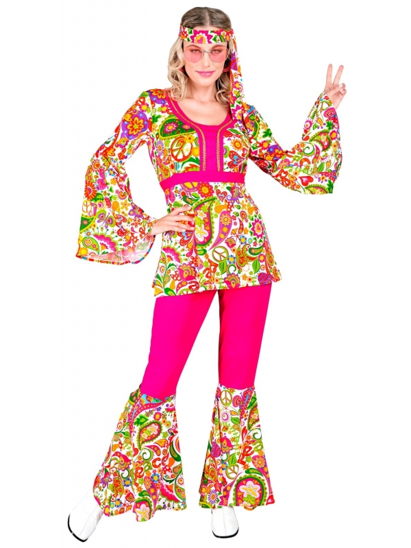 Ensemble Années 60/Hippie (chemise, pantalon, bandeau)