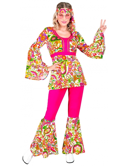 Ensemble Années 60/Hippie (chemise, pantalon, bandeau)