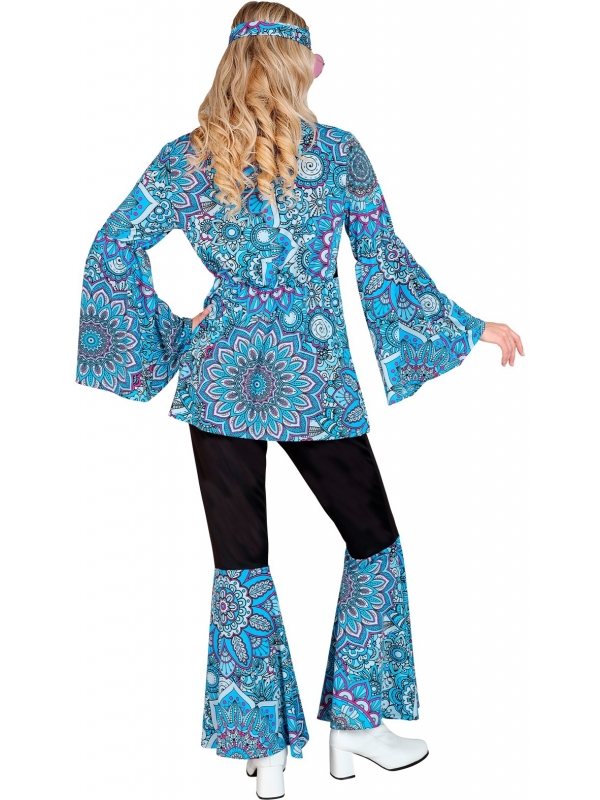 Déguisement Hippie femme bleu