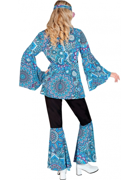 Déguisement Hippie femme bleu